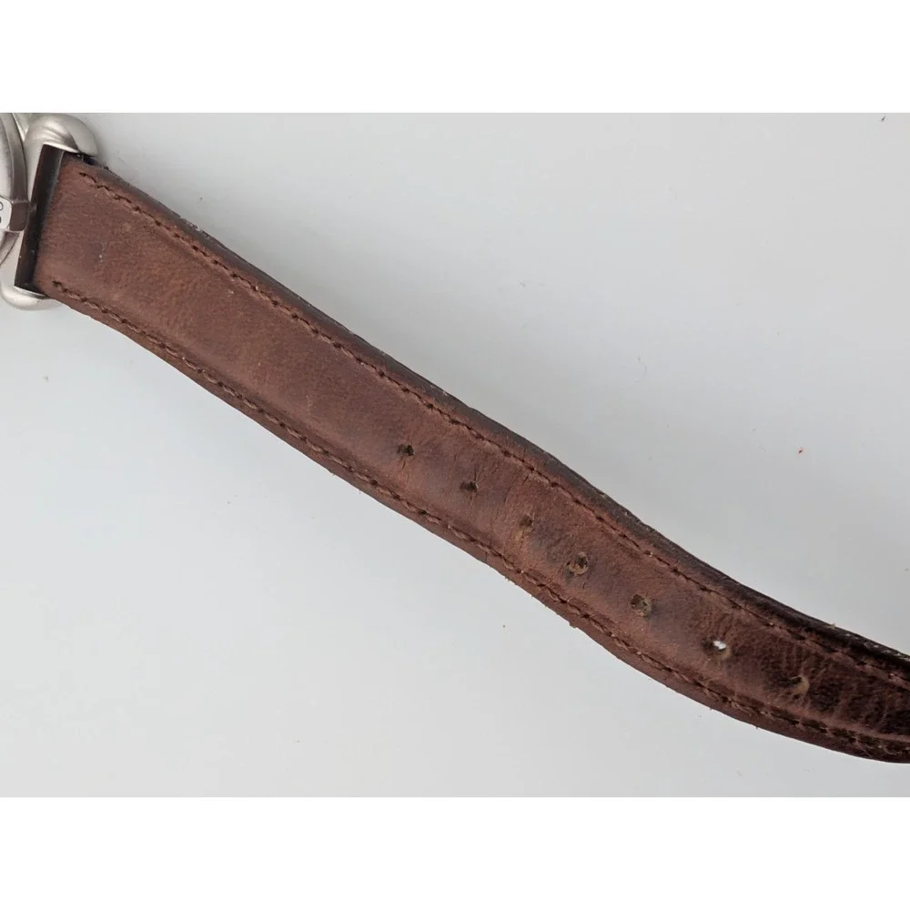 Vintage Monet Women's Watch 25mm Case Brown Leather Band- New Battery